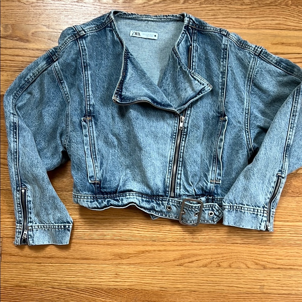 Zara Cropped Denim Jacket